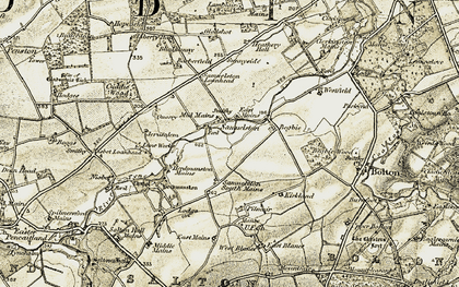 Old map of Samuelston in 1903-1904