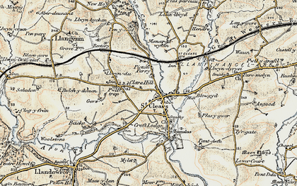 Old map of Afon Dewi Fawr in 1901