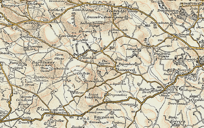 Old map of Blind Fiddler, The in 1900