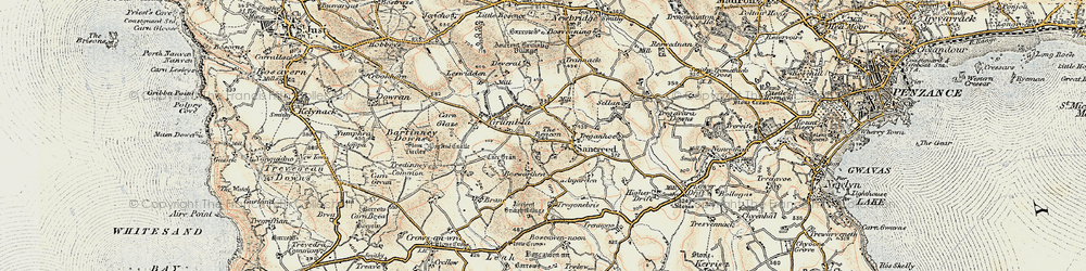 Old map of Anjarden in 1900