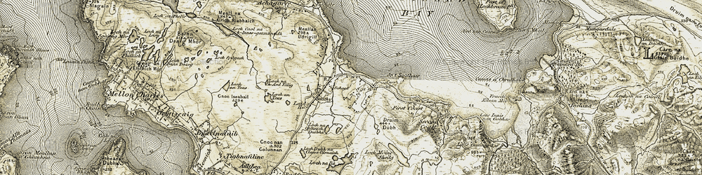 Old map of Sand in 1908-1910