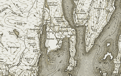 Old map of Sand in 1911-1912