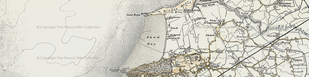 Old map of Sand Bay in 1899-1900