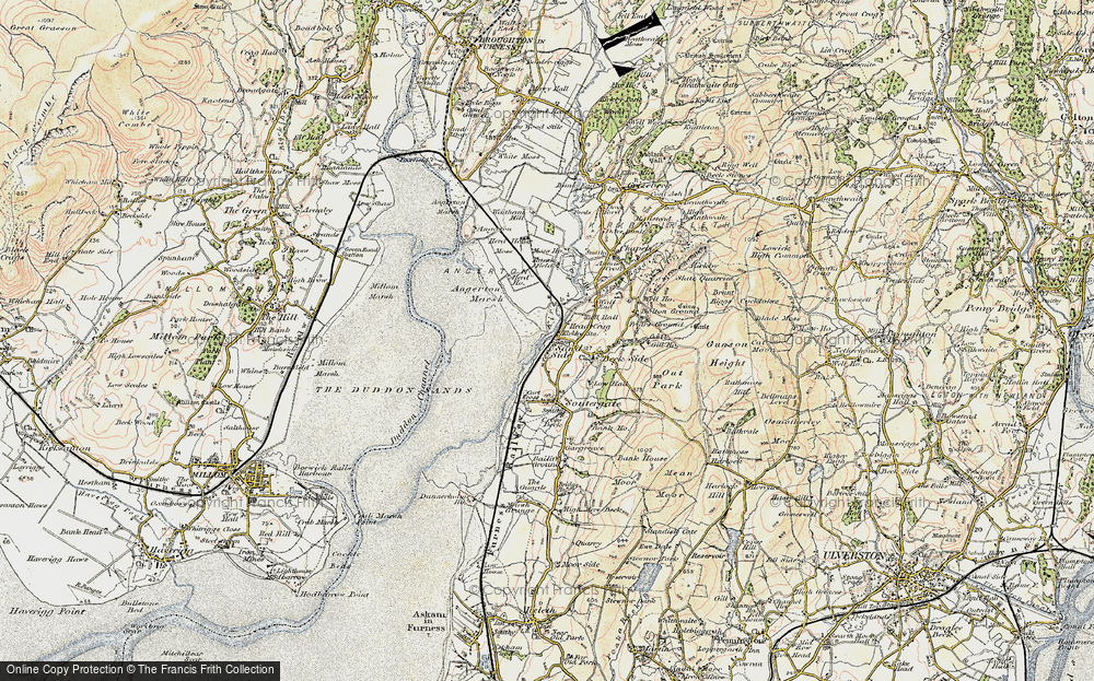 Old Map of Historic Map covering Angerton Marsh in 1903-1904
