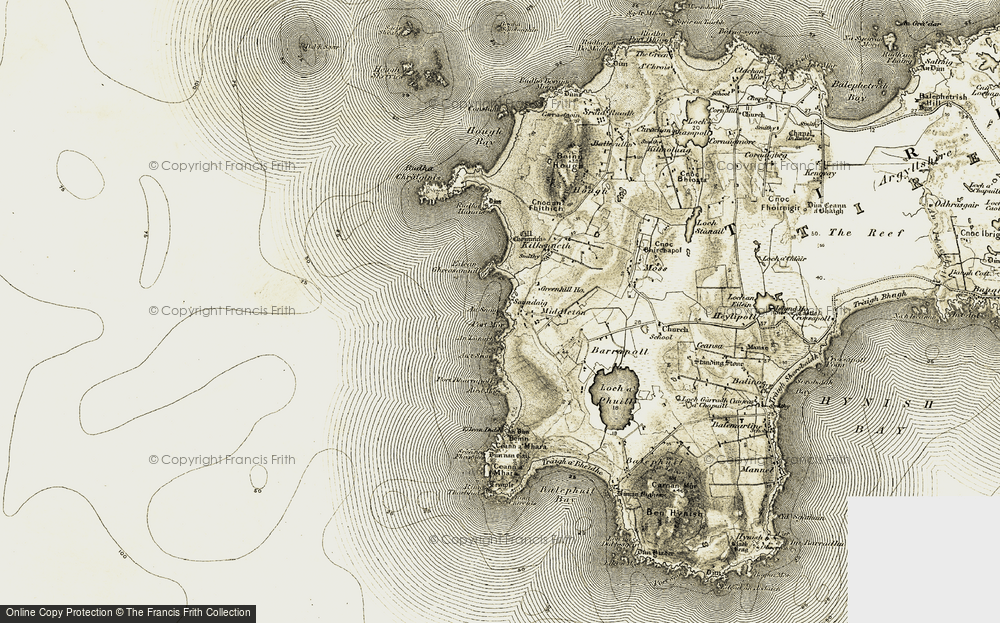 Old Map of Historic Map covering Beinn Ceann a' Mhara in 1906-1907