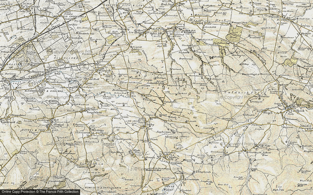 Old Map of Historic Map covering Angerton Bank in 1901-1904