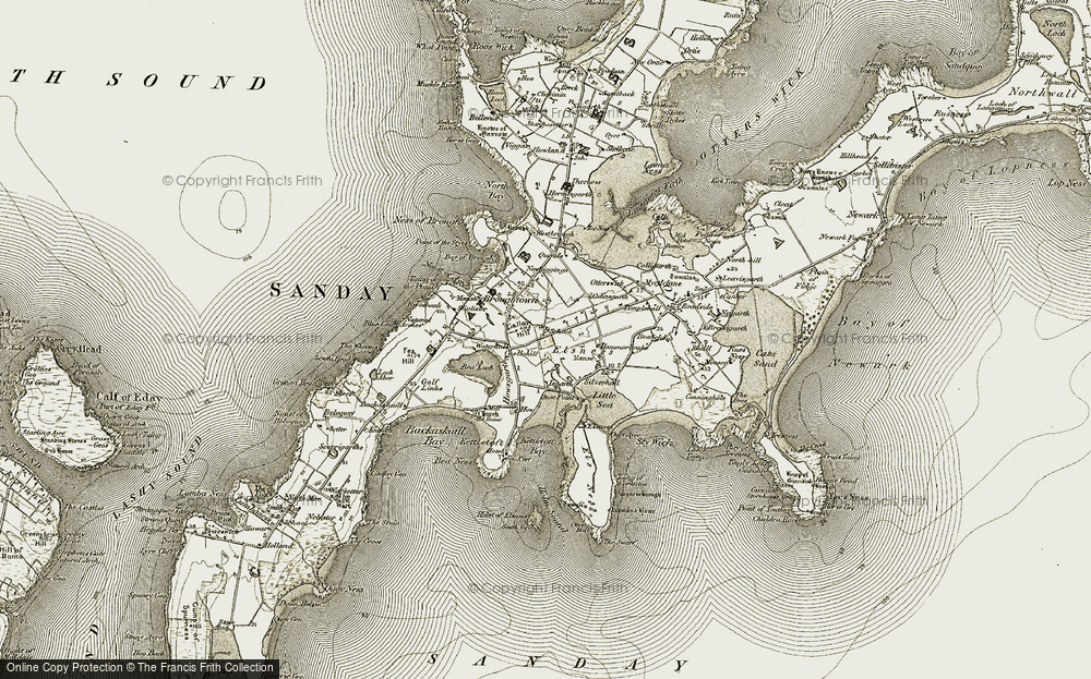 Old Map of Sanday, 1912 in 1912