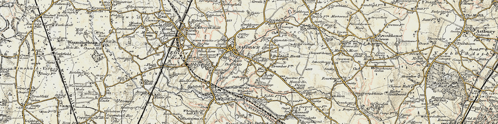 Old map of Sandbach Heath in 1902-1903