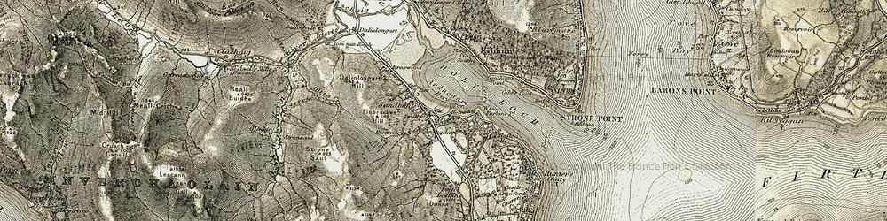 Old map of Sandbank in 1905-1907