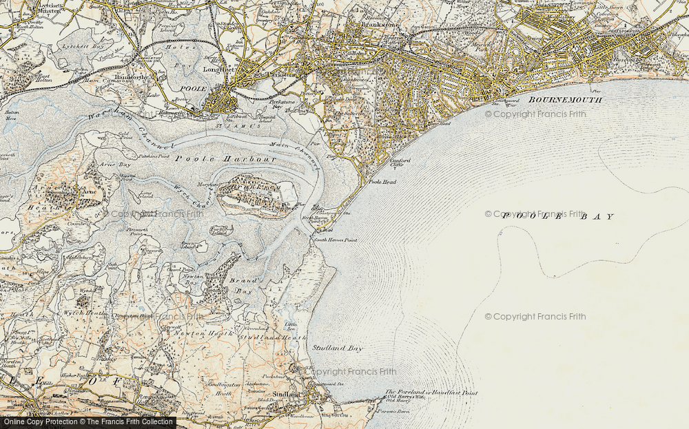Old Map of Sandbanks, 1899-1909 in 1899-1909