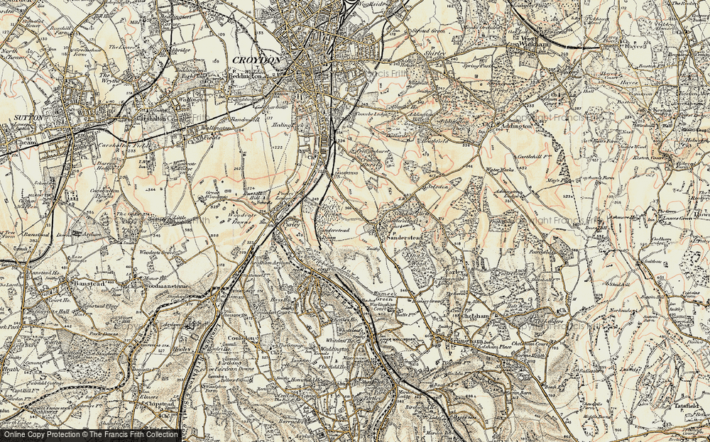 Old Map of Sanderstead, 1897-1902 in 1897-1902