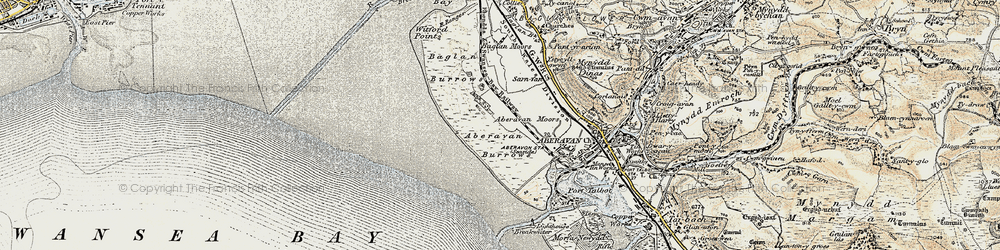 Old map of Aberavon Sands in 1900-1901