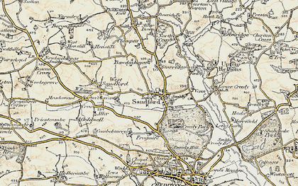 Old map of Aller Down in 1899-1900