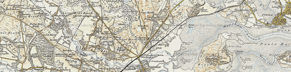 Old map of Sandford in 1899-1909
