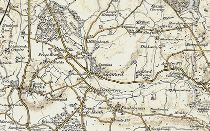 Old map of Sandford in 1902