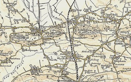 Old map of Banwell Castle in 1899-1900