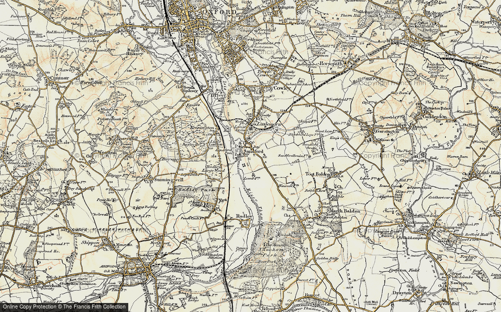 Old Map of Sandford-on-Thames, 1897-1899 in 1897-1899