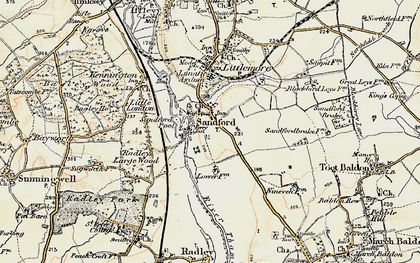 Old map of Sandford-on-Thames in 1897-1899