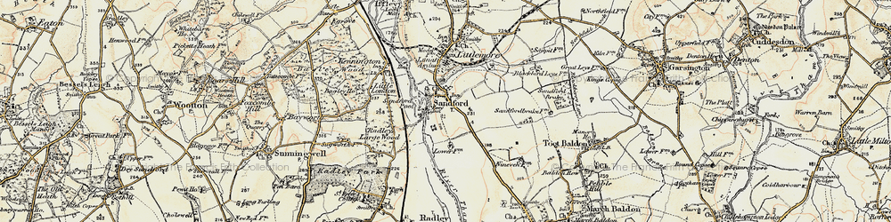 Old map of Sandford-on-Thames in 1897-1899