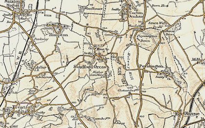 Old map of Sandford Orcas in 1899