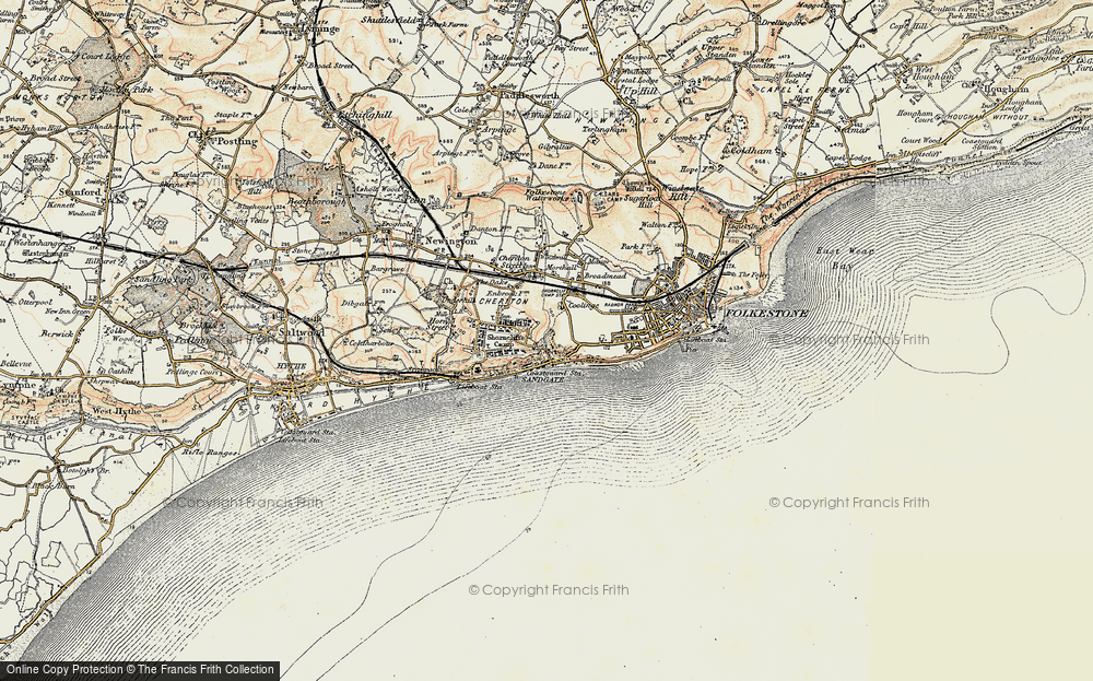Old Map of Sandgate, 1898-1899 in 1898-1899