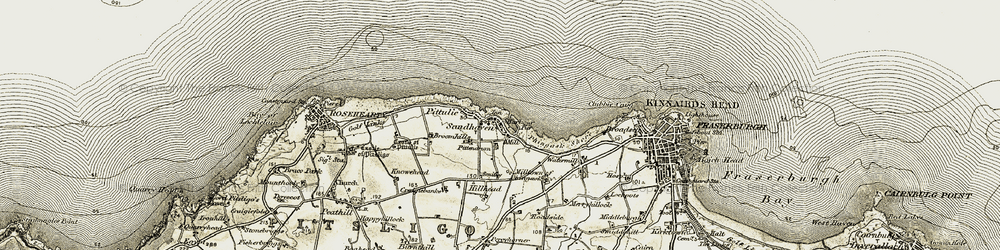 Old map of Sandhaven in 1909-1910