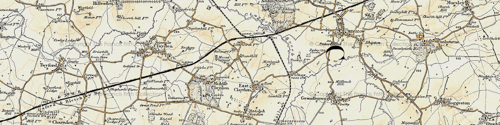 Old map of Verney Junction in 1898