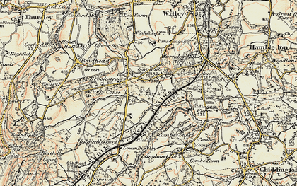 Old map of Sandhills in 1897-1909