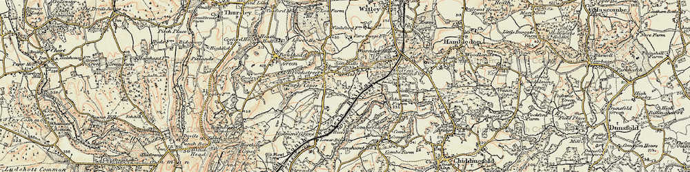 Old map of Sandhills in 1897-1909