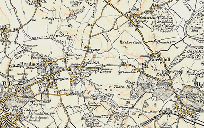 Old map of Sandhills in 1898-1899