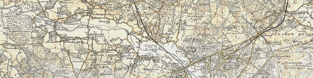 Old map of Sandhurst in 1897-1909