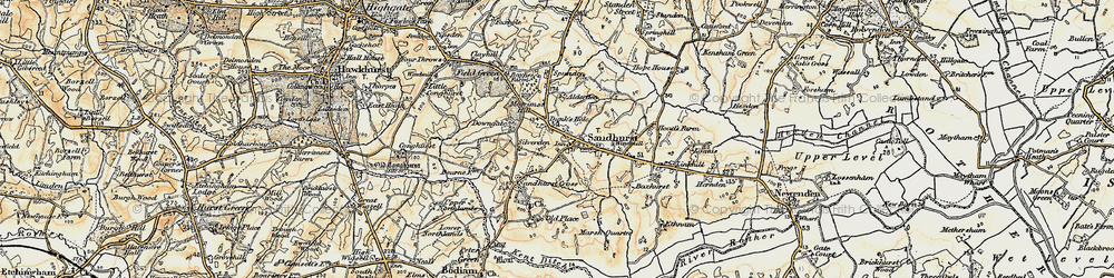 Old map of Sandhurst in 1898