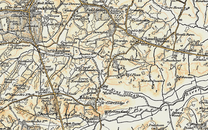 Old map of Sandhurst Cross in 1898