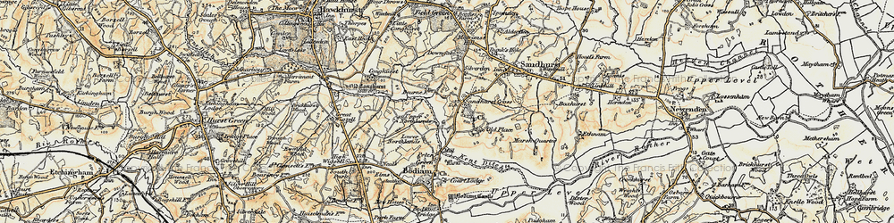 Old map of Sandhurst Cross in 1898