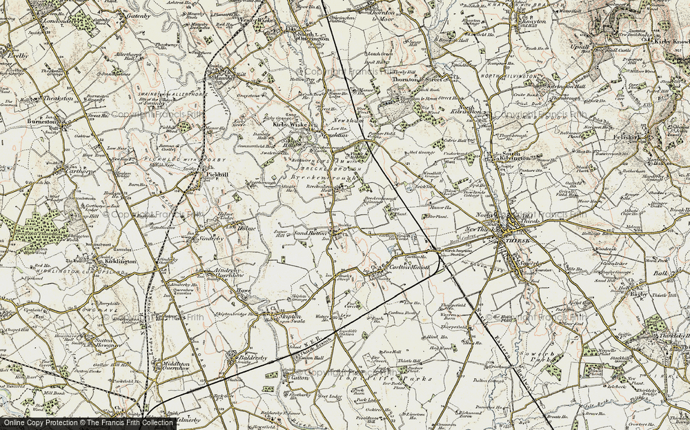 Old Map of Historic Map covering Breckenbrough Grange in 1903-1904