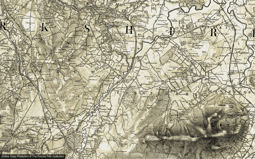 Old Map of Historic Map covering Drumalbin in 1904-1905