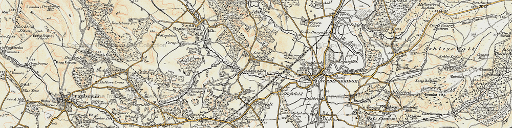 Old map of Sandleheath in 1897-1909