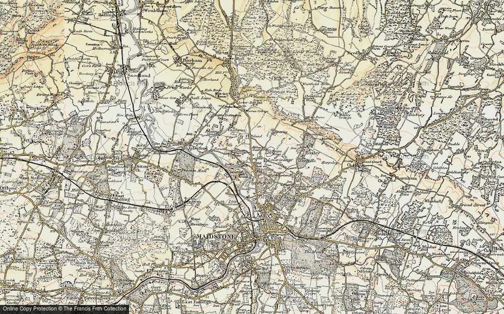 Old Map of Sandling, 1897-1898 in 1897-1898