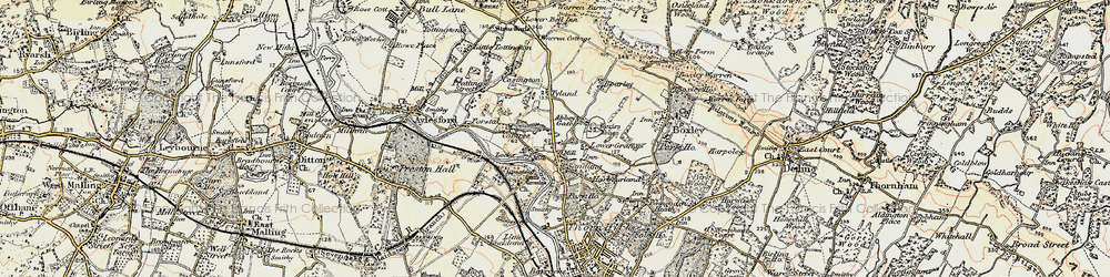 Old map of Sandling in 1897-1898
