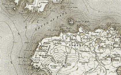 Old map of Sandness in 1911-1912