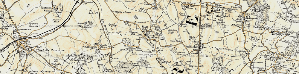 Old map of Sandon in 1898-1901