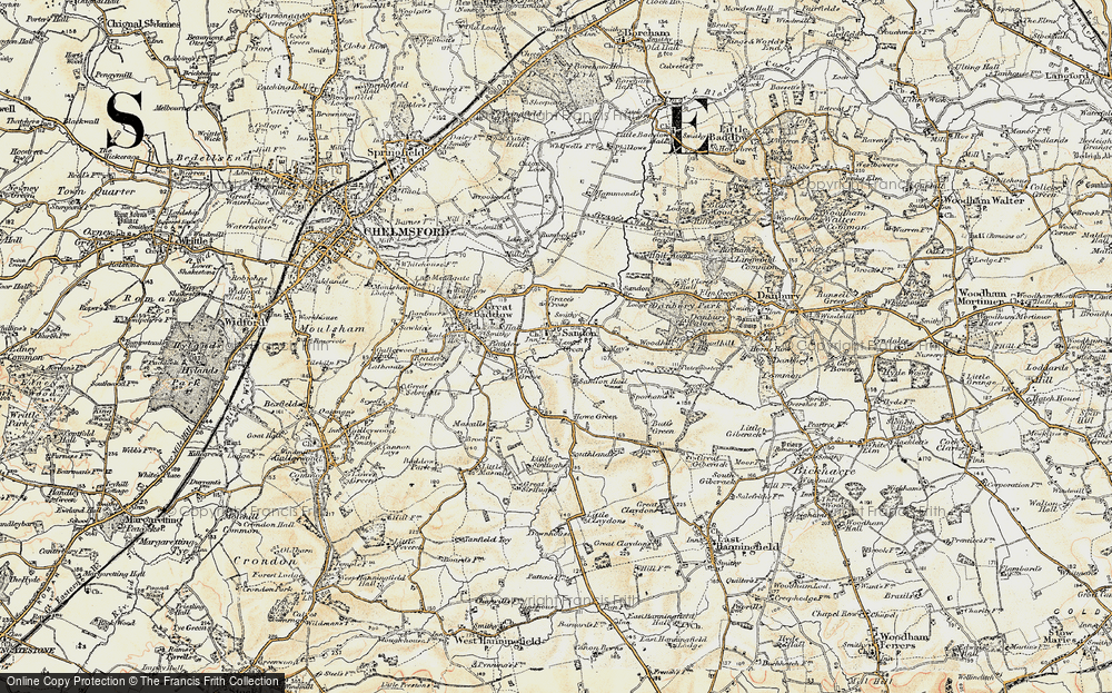 Old Map of Sandon, 1898 in 1898