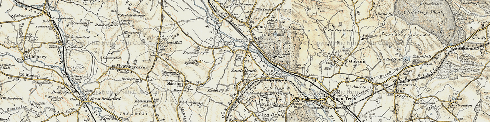 Old map of Enson in 1902