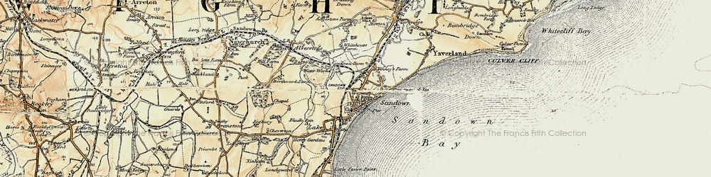 Old map of Sandown in 1899