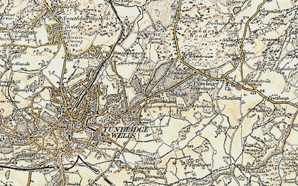Old map of Sandown Park in 1897-1898