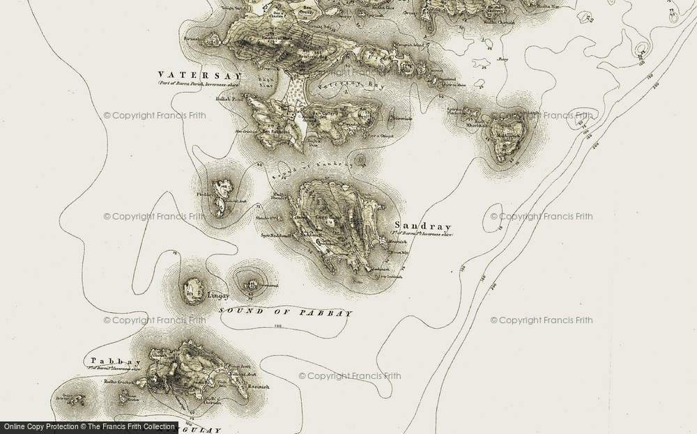 Old Map of Sandray, 1911 in 1911