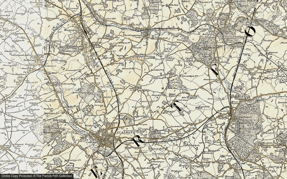 Old Map of Historic Map covering Sandridgebury in 1898