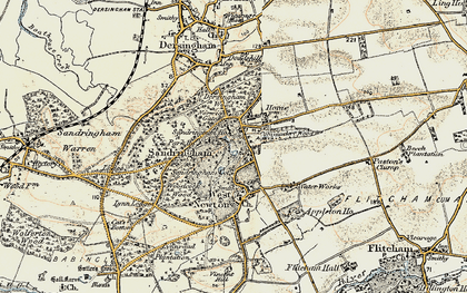 Old map of Sandringham in 1901