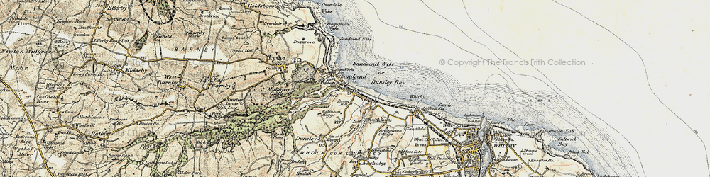 Old map of Sandsend in 1903-1904