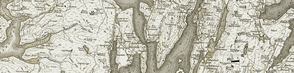 Old map of Sandsound in 1911-1912